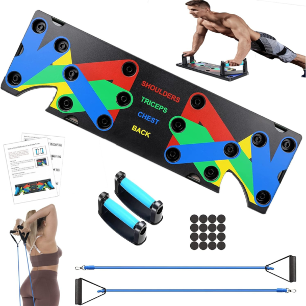 Tabla de Flexiones Zimex + Banda de Resistencia – Entrenamiento Completo en Casa