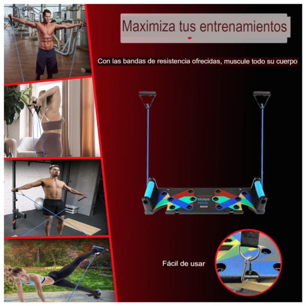 Tabla de Flexiones Zimex + Banda de Resistencia – Entrenamiento Completo en Casa - Imagen 3